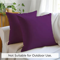 1 x RAW Customer Returns Encasa Set of 2 Cotton Pillow Cases I 20x20 in 50x50 cm - Purple I Without insert I Plain Square Pillowcases I Machine washable For internal use only - RRP €17.48