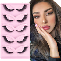 1 x RAW Customer Returns Parriparri False Eyelashes with Bond and Seal 5 Pairs Natural Fox Eye False Eyelashes Fluffy Fox Eyelashes Cat Eye False Eyelashes with Glue 3D Cat Eye Angel Wing Lashes - RRP €11.53