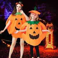 5 x Brand New YKKJ Halloween Pumpkin Costume,Kids Halloween Clothes Pumpkin Costume Kids Cosplay Party Dresses with Beanie Hat and Candy Bags - RRP €54.95