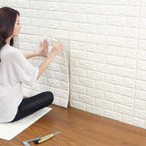 1 x RAW Customer Returns Ray-Velocity 3D Brick Wallpaper, 3D Wallpaper Wall Panels, DIY Waterproof Self-Adhesive Wall Stickers, 3D Brick Stone Look Decorative Wallpaper for Interior Wall Cladding Decoration White, 12 Pack  - RRP €67.89