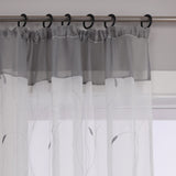 1 x RAW Customer Returns Yujiao Mao Embroidery Voile Curtains Pack of 1 Transparent Curtain Scarf with Ruffle Tape W x H 140 x 175 cm Grey - RRP €28.99