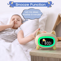 1 x RAW Customer Returns Lemnoi children s  clock, children s alarm clock with night light, battery operated children s sleep trainer with snooze function, 4 brightness levels and colorful light, digital alarm clock for children, boys, girls - RRP €29.99