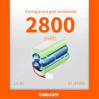 1 x RAW Customer Returns BAKUUM Bakuum Battery 2600mAh 14.4V 37.44Wh for Cecotec Conga Eternal Xtreme, Vital, MAX, Pet and Ultimate . Long duration. Duration of Almost Two Hours of Cleaning. - RRP €49.0