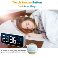 1 x RAW Customer Returns V fa Digital Alarm Clock, LED Clock, Digital Clock, Alarm Clock, Temperature Snooze 2 Alarm 12 24 Hours USB Charging Port, 13 Music White  - RRP €20.4