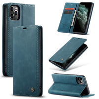 1 x Brand New Bigcousin Case for iPhone 11 Pro, Wallet Leather Flip Case, with Card Holder, Stand Function, Magnetic Closure - Blue - RRP €20.4