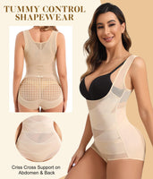 1 x RAW Customer Returns Tuopuda Women s Slimming Body, Underbust Corset, Figure-Shaping Bodice Body, Beige, M - RRP €25.99