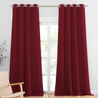 1 x RAW Customer Returns PONY DANCE opaque curtains set of 2 blackout curtains with eyelets living room curtains opaque red thermal curtains, H 245 x W 140 cm - RRP €40.43