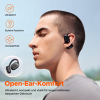 1 x RAW Customer Returns truefree O1 Open Ear Bluetooth 5.3 headphones, wireless earphones with dynamic 16.2mm audio drivers, ENC, immersive stereo sound, 4 microphones, 45 hours of playtime for sports workout gaming - RRP €49.08