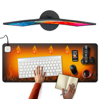 1 x RAW Customer Returns Heated Mouse Pad, Heated Desk Pad with 3 Heating Levels, Table Mat Heated, Electric Warm Desk Pad, Large Gaming Mouse Pad Mouse Mat Heated Keyboard Pad for Office Home - RRP €29.23