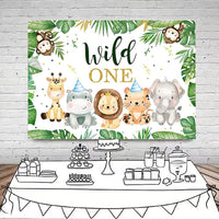 3 x Brand New YGCHEN Wild One Background Wild One Birthday Decoration Jungle Safari Animals Photo Background Cake Table Decoration Birthday Backdrop Banner for 1 Year Old Baby Shower - RRP €43.32