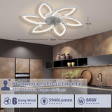 1 x RAW Customer Returns LED Ceiling Fan With Lighting, 66W Dimmable 3000K-6000K Ceiling Light With Fan, Quiet Reversible Ceiling Fan With Lamp For Living Room Bedroom Dining Room White, 6 Heads 78x15cm - RRP €79.99