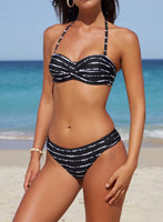 1 x RAW Customer Returns Dokotoo Bandeau Bikini Women s Push Up Two-Piece Swimsuit Swimwear Bikini Set, 03-Black, S - RRP €39.99