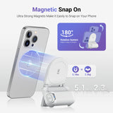 1 x RAW Customer Returns JJC Magsafe Magnetic Cell Phone Hand Girp with Bluetooth Remote Control, Photography Grip for iPhone, Android Smartphones, Desk Phone Stand and Cell Phone Tripod Mount Adapter, White - RRP €26.99