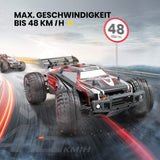 1 x RAW Customer Returns DEERC 9206E RC remote-controlled car with 48 km h high speed, 4WD 1 10 CAR off-road 2.4GHz radio remote control monster truck buggy, 2 batteries long running time, crawler toy racing car for children adults - RRP €151.25