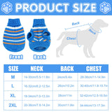 1 x RAW Customer Returns Sweater for Small Dogs, Knitted Sweater for Puppy, Warm Puppy Sweater, Striped Winter Turtleneck Sweater for Welsh Corgi Cat, Yorkshire Terrier, Chihuahua XXL, Blue  - RRP €7.88