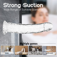 2 x Brand New Realistic dildo, lifelike giant penis made of liquid silicone with strong suction cup for hands-free play, realistic dildo tail transparent, 7.5 inches  - RRP €50.4