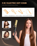 1 x RAW Customer Returns Hair straightener brush, straightener curls and straightening 2 in 1, straightening brush with ionic technology, ceramic coating - technology hair straightener for wet and dry hair 30S fast heating - RRP €18.0