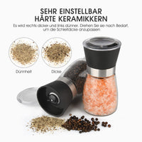 1 x RAW Customer Returns Salt mill pepper mill, Hotder spice mill with adjustable ceramic grinder, pepper mill set made of glass, also as a chili mill for various spices - RRP €38.3