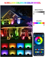 1 x RAW Customer Returns BLOOMWIN LED solar garden lights with Bluetooth APP, solar spotlights outdoor IP65 waterproof, solar spotlights for outdoor garden colorful, LED garden spotlights solar with ground spike, for garage, wall, 4-pack RGB - RRP €59.99