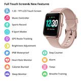 1 x RAW Customer Returns Smartwatch, fitness tracker 1.3 HD full touch screen, women s men s watch for Android IOS, IP68 fitness watch with heart rate monitor, sleep monitor, stopwatch, music control, sports watch, activity tracker, rose - RRP €39.99