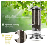 1 x RAW Customer Returns heart of wild animals I Feeding Column Black Niger Seeds for Goldfinch and Siskin - 5 Year Warranty - Made of rustproof metal 52cm, Silver  - RRP €24.74