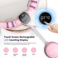 1 x RAW Customer Returns Smart Weighted Hoop for Adults, Intelligent Fitness Hoop with Adjustable Knots, Home Fat Burning for Women and Men for Abdominal Fitness Massage - RRP €49.99