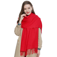 1 x RAW Customer Returns DonDon scarf women s winter wool scarf winter scarf warm soft 185 x 65 cm red - RRP €20.16