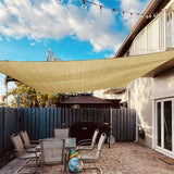 1 x RAW Customer Returns Dripex sun sail sun protection set including fastening ropes rectangular water-repellent polyester impregnated 95 UV protection wind protection weather protection 4X5 m for balcony garden terrace sand - RRP €70.58