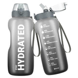 1 x RAW Customer Returns Gohippos Water Bottle 2l, Large Sports Drinking Bottle with Straw and Time Markings, Water Bottle to Stay Hydrated, Tritan BPA Free, Leak-Proof, Gym, School, Office 1 Bottle  - RRP €15.59