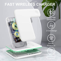 1 x RAW Customer Returns XIMU Wireless Charger, 3 in 1 Fast Charging Station Wireless Charger with 15W QC 3.0 Adapter Compatible with iPhone 14 13 Pro 13 13 Pro Max 12 Pro 11 Apple Watch 7 6 SE 5 Air Pods 3 - RRP €20.33