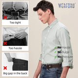 1 x Brand New WERFORU 2 pieces no buckle elastic belt for men buckle free stretch belt invisible 2 loops belt for jeans trousers - RRP €27.6