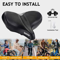 1 x RAW Customer Returns Oversized bicycle saddle, bicycle saddle for men and women, comfortable, XXL bicycle saddle, more ergonomic, comfortable, full hip support with adapter Bike Seat for city bikes, e-bikes, exercise bikes, touring bikes - RRP €33.26