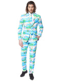 1 x RAW Customer Returns OppoSuits Men s Opposuits Crazy Prom Suits For Men - Flaminguy Men s Suit, Blue, 50 EU - RRP €80.62