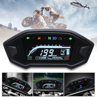 1 x RAW Customer Returns Geloo 13000 RPM Motorcycle Speedometer Universal LCD Digital Backlight Motorcycle Waterproof Tachometer Odometer Gauge for 1,2,4 Cylinders - RRP €49.99