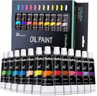 1 x RAW Customer Returns Oil Paint Set, Ohuhu 24 x 12ml Oil Paints for Painting - Vibrant, High Pigmentation and Non-Toxic, Creamy Texture on Canvas for Artists and Students - RRP €13.51