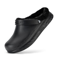 1 x RAW Customer Returns FitVille wide garden shoes men s lined garden clogs with footbed warm garden clogs rubber non-slip closed lined clogs for indoor and outdoor winter work shoes black 45 EU wide - RRP €36.29