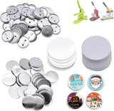 1 x RAW Customer Returns Make your own buttons, set of 100 button blanks, DIY pins buttons design a badge, button set with pin, for handicrafts and craft activities 37mm 1.46inch  - RRP €23.18