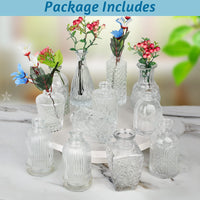 1 x RAW Customer Returns Set of 12 Small Glass Vases for Flower Arrangements, Decorative Centerpiece, Table Decoration, Home, Wedding Party - RRP €28.22