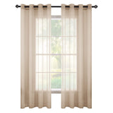 1 x RAW Customer Returns MIULEE Sheer Voile Curtain with Eyelets Transparent Curtain Eyelet Curtain Eyelet Scarf Transparent Transparent Airy Decorative Scarf for Bedroom Living Room 140 x 245 cm W x H Set of 2 Khaki - RRP €27.72