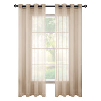 1 x RAW Customer Returns MIULEE Sheer Voile Curtain with Eyelets Transparent Curtain Eyelet Curtain Eyelet Scarf Transparent Transparent Airy Decorative Scarf for Bedroom Living Room 140 x 245 cm W x H Set of 2 Khaki - RRP €28.45