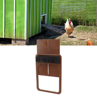 1 x RAW Customer Returns Tnfeeon Battery Powered Automatic Chicken Door, Solid Automatic Chicken Coop Door with 8 Screws for Farm Dark Brown  - RRP €42.42