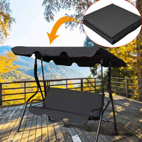 1 x RAW Customer Returns PEPAXON Sun Canopy for Hollywood Swing Replacement Canopy Garden Swing Waterproof 3-Seat Cover 190T Polyester for Patio Yard Seat 164 x 114cm Does not include seat cover Black  - RRP €17.99