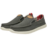 1 x RAW Customer Returns rismart Men s Slip-on Loafers Casual Non-slip Canvas Comfortable Walking Shoes Dark Grey, 42 EU  - RRP €58.8