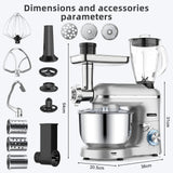 1 x RAW Customer Returns Homlee 3 in 1 Food Processor 1800W Multifunctional Kneading Machine 6-Level Speed Mixer, with Meat Grinder, 1.5L Juicer, 5.5L Stainless Steel Bowl Dough Machine - RRP €252.1