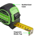 19 x Brand New TOOLZILLA 16ft 5m Tape Measure, Retractable Tape Measure for DIY and Construction Use - RRP €456.0