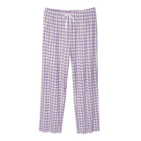 1 x RAW Customer Returns RoomTour Women s Pajama Pants Long Casual Checkered Trousers with Pockets Purple M - RRP €24.0