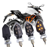 1 x RAW Customer Returns JMTBNO 4 pieces mini LED indicators motorcycle waterproof lamp E tested E-mark smoked micro indicators universal 12V for motorcycle motocross quad scooter cruiser off road - RRP €23.69