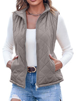 1 x RAW Customer Returns YBENLOVER Reversible Vest Women s Short Fleece Softshell Quilted Vest Warm Sleeveless Jacket with Zipper Pockets - RRP €30.24