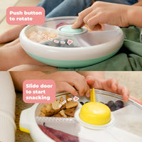 1 x RAW Customer Returns GoBe Kids Snack Spinner Bundle with Hand Strap and Sticker Sheet - Reusable Snack Container with 5 Compartment Dispenser and Lid BPA and PVC Free Dishwasher Safe No spill, leakproof - RRP €32.94