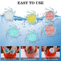 3 x Brand New Gohytal Reusable Water Balloon, 6 8 Pieces Silicone Balls, Sustainable Water Bombs, Self-Closing, Reusable Silicone Water Balloons, Outdoor Pool Splash Balls for Children, Summer Outdoor A  - RRP €57.6